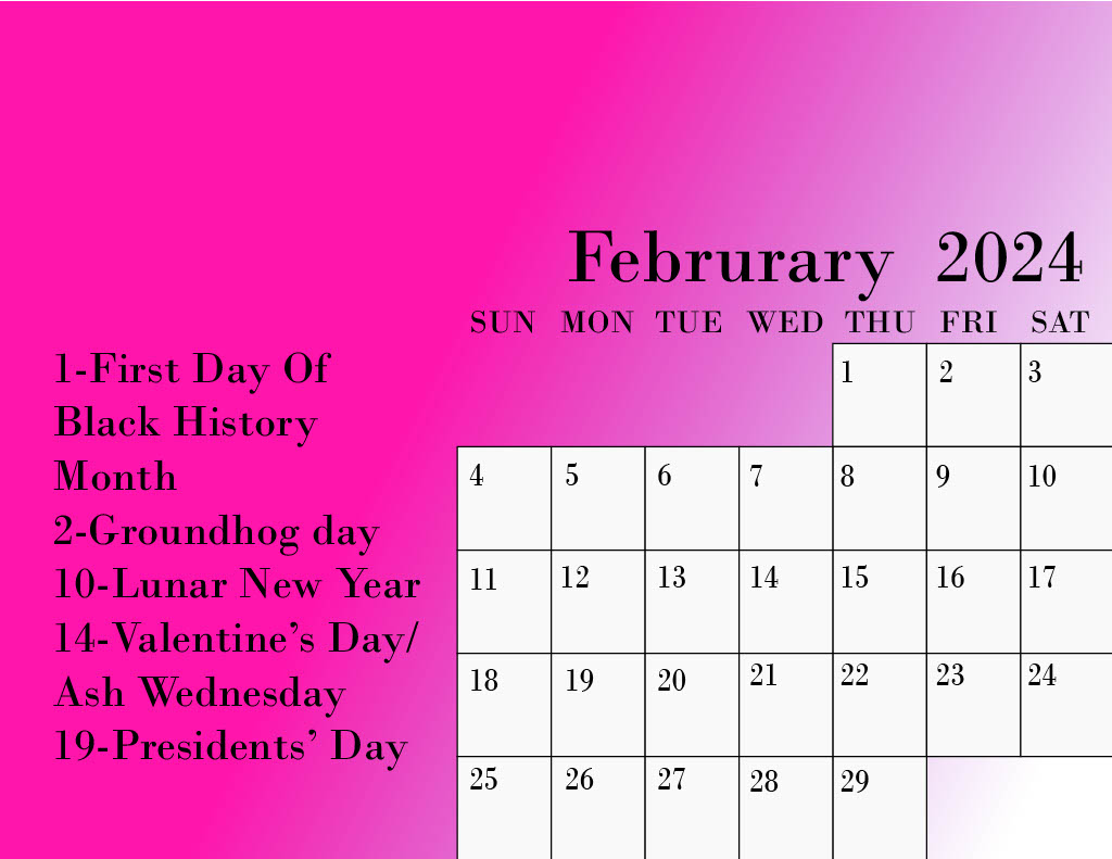 February 2024 Calendar Design