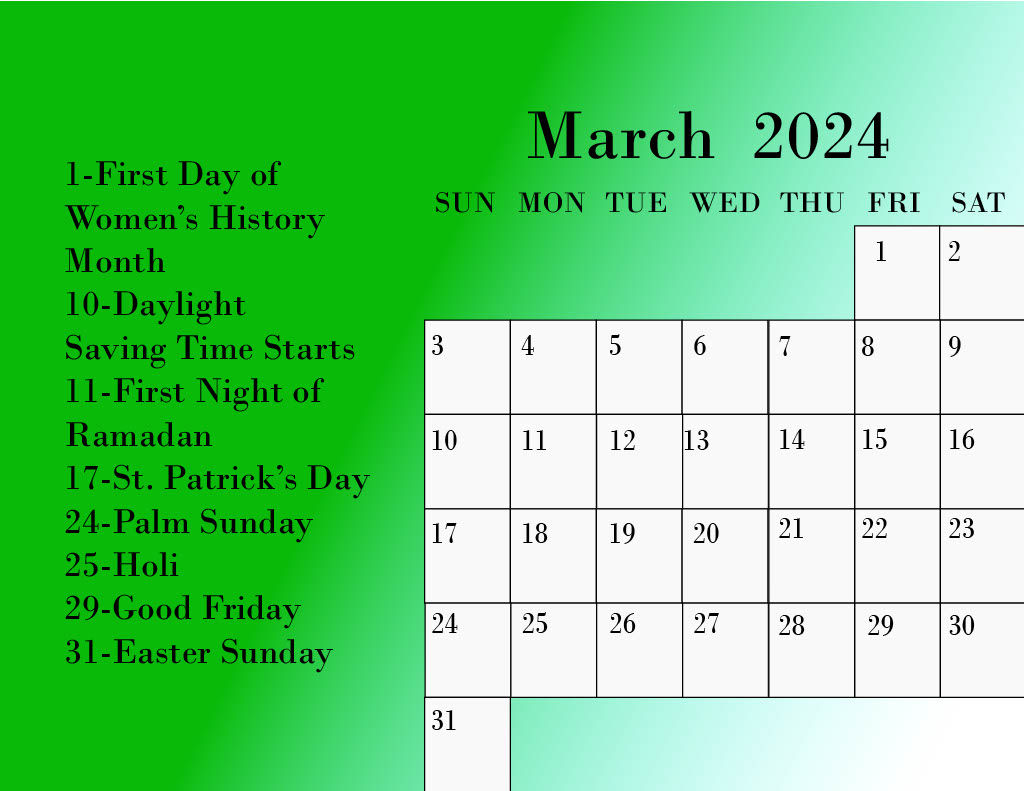 March 2024 Calendar Design