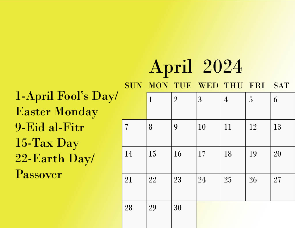 April 2024 Calendar Design